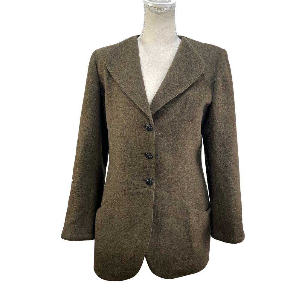 Calvin Klein Wool Blazer Green Preppy Corpcore